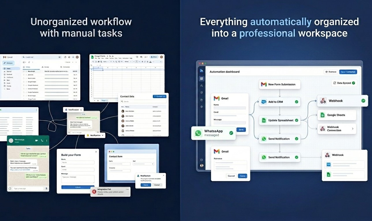 Business workflow automation using AI and connected systems